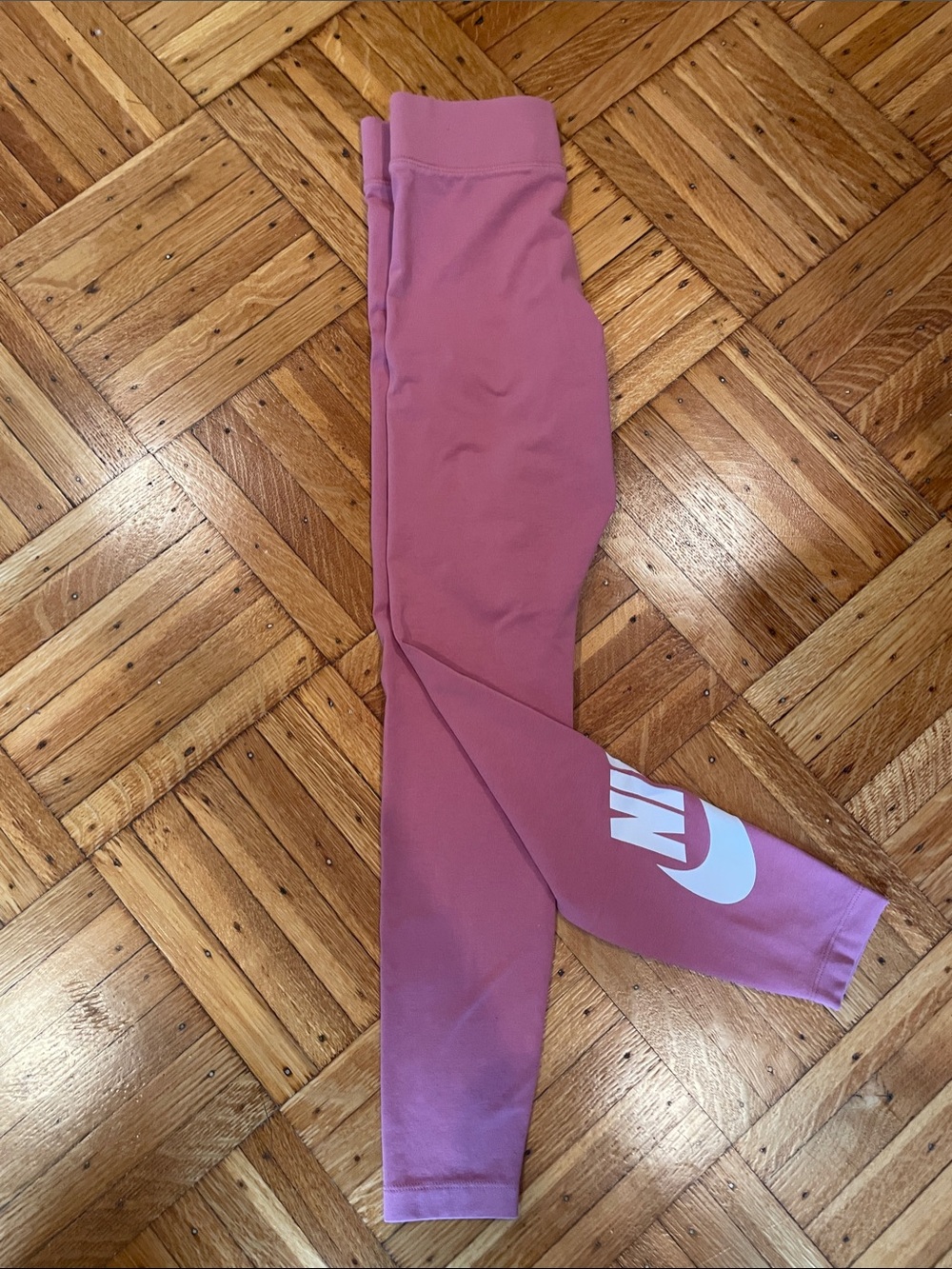 Nike women’s Pink Athletic Leggings with White Logo